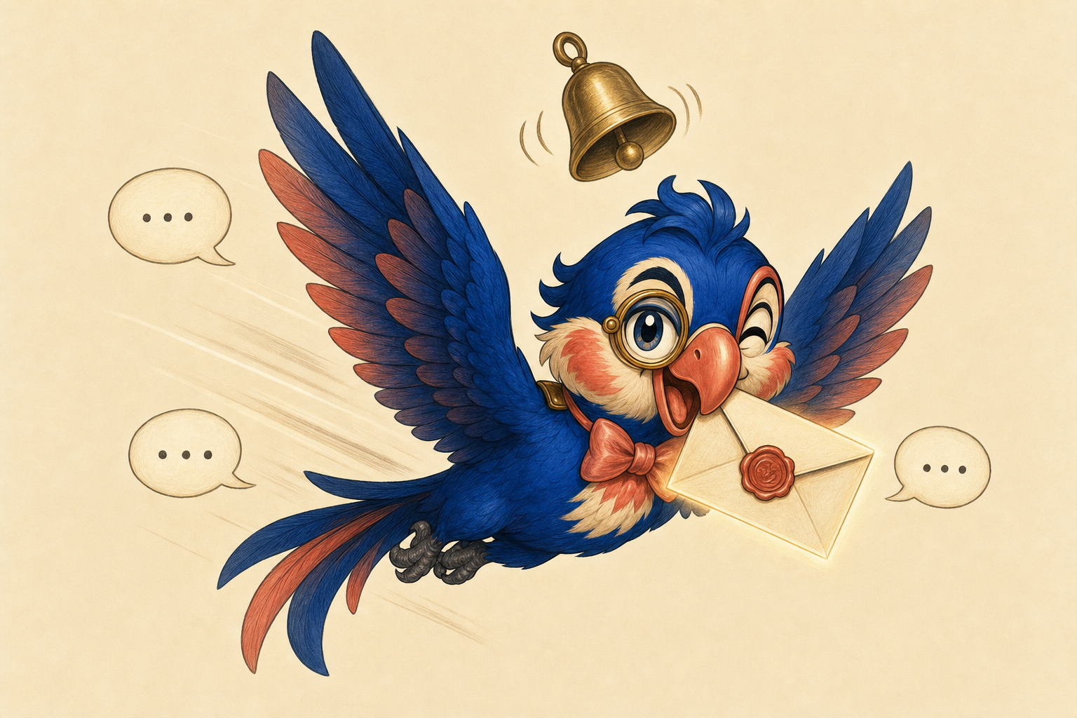 Барон на скорости ловит клювом горячую заявку из Telegram-чатов под звон колокольчика-уведомления — так работает мгновенный отлов запросов «ищу фотографа»